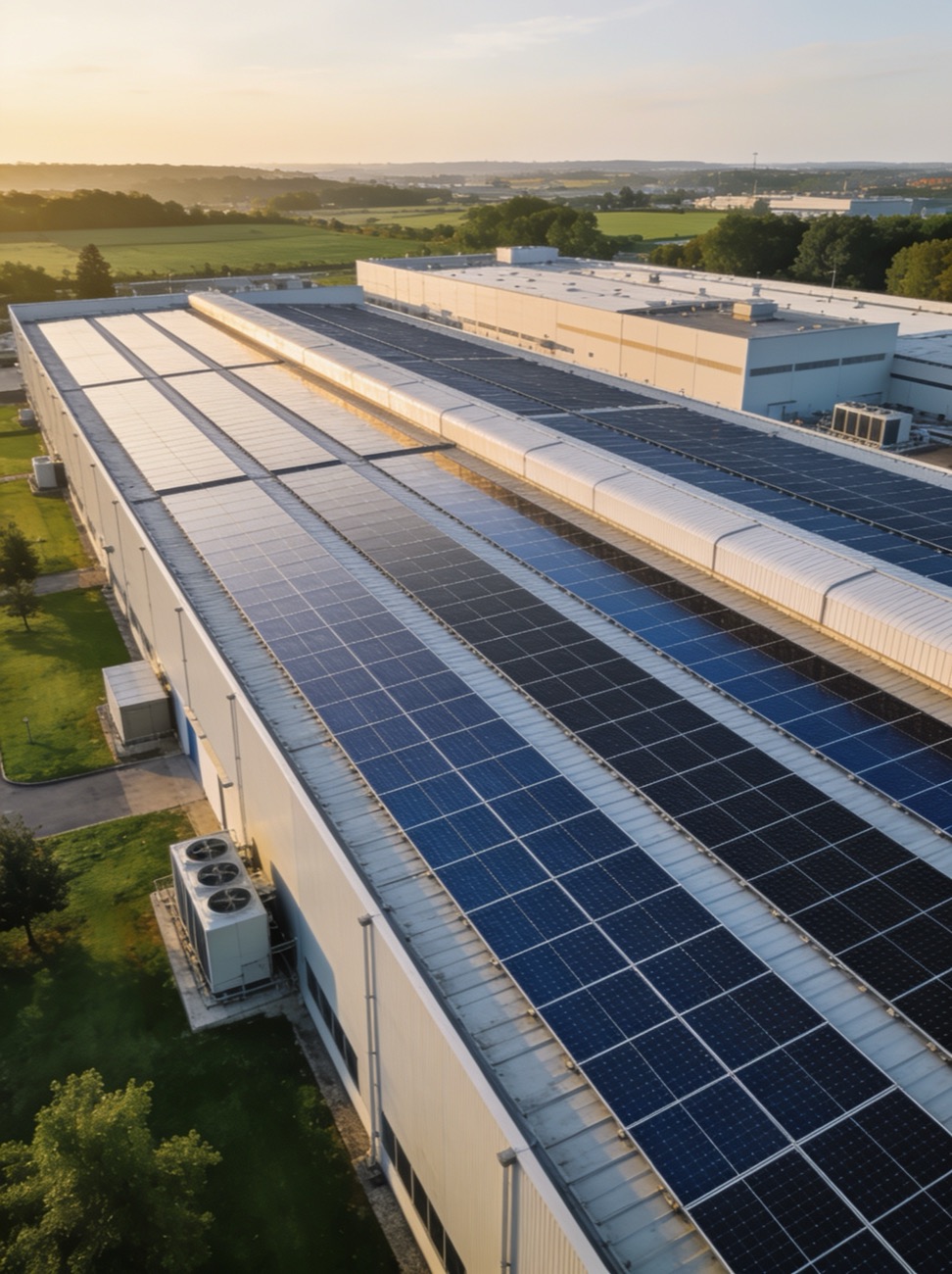 Stabilimento industriale energivoro con impianto fotovoltaico in copertura